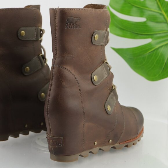 Sorel Womens Joan Of Arctic Boots Size 10 Waterproof Brown Wedge Heel Lace Up - Picture 3 of 15